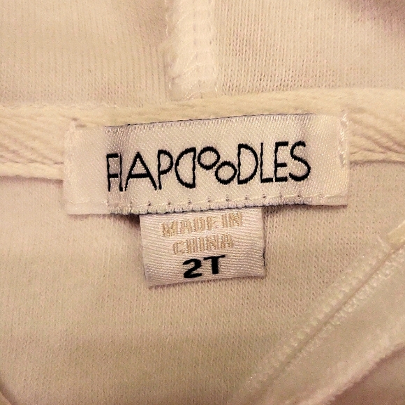Flapdoodles white terry hooded coverup. - Picture 3 of 6
